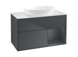 Villeroy und Boch Finion Waschtischunterschrank FA21HGHG 100cm, Abdeckplatte white matt, Regale Midnight matt lacquer, Midnight Blue Matt Lacquer