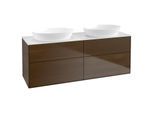 Villeroy und Boch Finion Waschtischunterschrank GA8100GN 160x60,3cm, Emotion, Abdeckplatte white matt, Walnut veneer
