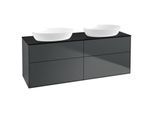 Villeroy und Boch Finion Waschtischunterschrank FA8200HG 160x60,3cm, Abdeckplatte black matt, Midnight Blue Matt Lacquer