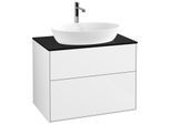 Villeroy und Boch Finion Waschtischunterschrank G75200GF 80x60,3cm, Emotion, Abdeckplatte black matt, Glossy white lacquer