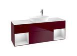 Villeroy und Boch Finion Waschtischunterschrank F981MTHB 160cm, Abdeckplatte white matt, Regale White matt lacquer, Peony Matt