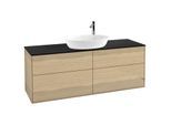 Villeroy und Boch Finion Waschtischunterschrank G97200PC 160x60,3cm, Emotion, Abdeckplatte black matt, Oak Veneer