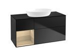 Villeroy und Boch Finion Waschtischunterschrank FA62PCPD 120cm, Abdeckplatte black matt, Regale Oak Veneer, Black matt lacquer