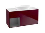 Villeroy und Boch Finion Waschtischunterschrank FA61GKHB 120cm, Abdeckplatte white matt, Regale Anthracite matt lacquer, Peony Matt