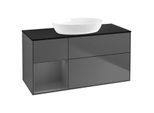 Villeroy und Boch Finion Waschtischunterschrank GA62GKGK 120cm, Abdeckplatte black matt, Emotion, Regale Anthracite matt lacquer, Anthracite matt