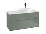 Villeroy und Boch Finion Waschtischunterschrank F91100GM 120x60,3cm, Abdeckplatte white matt, Olive Matt Lacquer