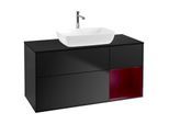 Villeroy und Boch Finion Waschtischunterschrank G832HBPD 120cm, Abdeckplatte black matt, Emotion, Regale Peony matt lacquer, Black matt lacquer