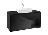 Villeroy und Boch Finion Waschtischunterschrank G832PDPD 120cm, Abdeckplatte black matt, Emotion, Regale Black matt lacquer, Black matt lacquer
