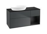 Villeroy und Boch Finion Waschtischunterschrank FA52PDHG 120cm, Abdeckplatte black matt, Regale Black matt lacquer, Midnight Blue Matt Lacquer