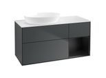 Villeroy und Boch Finion Waschtischunterschrank FA51PDHG 120cm, Abdeckplatte white matt, Regale Black matt lacquer, Midnight Blue Matt Lacquer