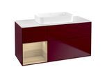 Villeroy und Boch Finion Waschtischunterschrank F701PCHB 120x60,3x50,1cm, Regal links Oak Veneer, Peony Matt