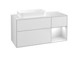 Villeroy und Boch Finion Waschtischunterschrank G691MTMT 120x60,3x50,1cm, Regal rechts White matt lacquer, White matt lacquer