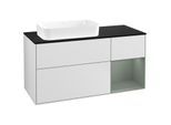 Villeroy und Boch Finion Waschtischunterschrank F692GMMT 120x60,3x50,1cm, Regal rechts Olive Matt Lacquer, White matt lacquer