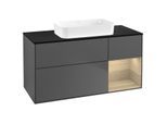 Villeroy und Boch Finion Waschtischunterschrank G712PCGK 120x60,3x50,1cm, Regal rechts Oak Veneer, Anthracite matt