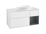 Villeroy und Boch Finion Waschtischunterschrank GA71HGGF 120cm, Abdeckplatte white matt, Emotion, Regale Midnight matt lacquer, Glossy white lacquer