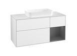 Villeroy und Boch Finion Waschtischunterschrank G711GKGF 120x60,3x50,1cm, Regal rechts Anthracite matt, Glossy white lacquer