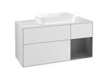 Villeroy und Boch Finion Waschtischunterschrank G711GKMT 120x60,3x50,1cm, Regal rechts Anthracite matt, White matt lacquer