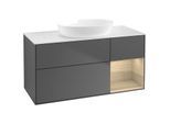 Villeroy und Boch Finion Waschtischunterschrank FA71PCGK 120cm, Abdeckplatte white matt, Regale Oak Veneer, Anthracite matt