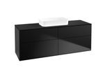Villeroy und Boch Finion Waschtischunterschrank F73200PD 160x60,3x50,1cm, Glass Black Matt, Black matt lacquer