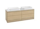 Villeroy und Boch Finion Waschtischunterschrank G72100PC 160x60,3x50,1cm, Glass White Matt, Oak Veneer