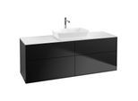 Villeroy und Boch Finion Waschtischunterschrank G85100PD 160x60,3cm, Emotion, Abdeckplatte white matt, Black matt lacquer