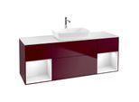 Villeroy und Boch Finion Waschtischunterschrank F861GFHB 160cm, Abdeckplatte white matt, Regale Glossy white lacquer, Peony Matt