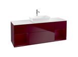 Villeroy und Boch Finion Waschtischunterschrank F861HBHB 160cm, Abdeckplatte white matt, Regale Peony matt lacquer, Peony Matt