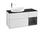 Villeroy und Boch Finion Waschtischunterschrank G932HGMT 120cm, Abdeckplatte black matt, Emotion, Regale Midnight matt lacquer, White matt lacquer