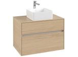Villeroy und Boch Collaro Waschtischunterschrank C03700VJ 80 x 54,8 x 50 cm, Waschtisch mittig, Nordic Oak