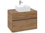 Villeroy und Boch Collaro Waschtischunterschrank C03700RH 80x54,8x50cm, Waschtisch mittig, Kansas Oak