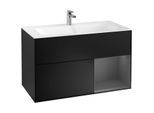 Villeroy und Boch Finion Waschtischunterschrank F040GKPD 99,6x59,1x49,8cm, Regal rechts Anthracite matt, Black matt lacquer