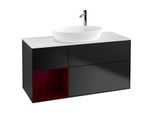 Villeroy und Boch Finion Waschtischunterschrank F941HBPD 120cm, Abdeckplatte white matt, Regale Peony matt lacquer, Black matt lacquer