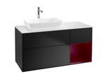 Villeroy und Boch Finion Waschtischunterschrank F811HBPD 120cm, Abdeckplatte white matt, Regale Peony matt lacquer, Black matt lacquer