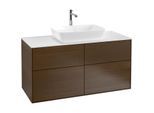 Villeroy und Boch Finion Waschtischunterschrank F79100GN 120x60,3cm, Abdeckplatte white matt, Walnut veneer