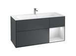 Villeroy und Boch Finion Waschtischunterschrank F070MTHG 119,6x59,1cm, Regal rechts White matt lacquer, Midnight Blue Matt Lacquer