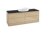 Villeroy und Boch Finion Waschtischunterschrank FA9200PC 160x60,3cm, Abdeckplatte black matt, Oak Veneer