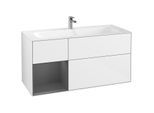 Villeroy und Boch Finion Waschtischunterschrank F060GKGF 119,6x59,1cm, Regal links Anthracite matt, Glossy white lacquer