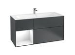 Villeroy und Boch Finion Waschtischunterschrank F060GFHG 119,6x59,1cm, Regal links Glossy white lacquer, Midnight Blue Matt Lacquer