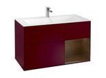 Villeroy und Boch Finion Waschtischunterschrank G040GNHB 99,6x59,1cm, Emotion, Regal rechts Walnut veneer, Peony Matt