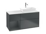 Villeroy und Boch Finion Waschtischunterschrank F801HGHG 120cm, Abdeckplatte white matt, Regale Midnight matt lacquer, Midnight Blue Matt Lacquer