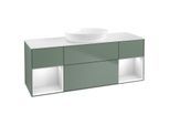 Villeroy und Boch Finion Waschtischunterschrank FD01MTGM 120cm, Abdeckplatte white matt, Regale White matt lacquer, Olive Matt Lacquer