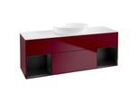 Villeroy und Boch Finion Waschtischunterschrank FD01PDHB 120cm, Abdeckplatte white matt, Regale Black matt lacquer, Peony Matt