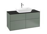 Villeroy und Boch Finion Waschtischunterschrank G79200GM 120x60,3cm, Emotion, Abdeckplatte black matt, Olive Matt Lacquer