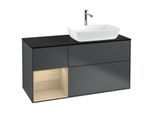 Villeroy und Boch Finion Waschtischunterschrank G802PCHG 120cm, Abdeckplatte black matt, Emotion, Regale Oak Veneer, Midnight Blue Matt Lacquer