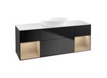 Villeroy und Boch Finion Waschtischunterschrank GD01PCPD 120cm, Abdeckplatte white matt, Emotion, Regale Oak Veneer, Black matt lacquer