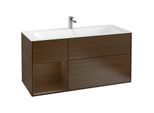 Villeroy und Boch Finion Waschtischunterschrank G060GNGN 119,6x59,1cm, Emotion, Regal links Walnut veneer, Walnut veneer