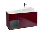 Villeroy und Boch Finion Waschtischunterschrank G801HGHB 120cm, Abdeckplatte white matt, Emotion, Regale Midnight matt lacquer, Peony Matt