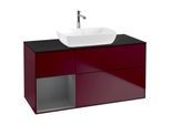 Villeroy und Boch Finion Waschtischunterschrank F822GKHB 120cm, Abdeckplatte black matt, Regale Anthracite matt lacquer, Peony Matt