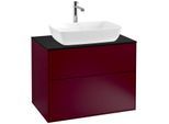 Villeroy und Boch Finion Waschtischunterschrank F75200HB 80x60,3cm, Abdeckplatte black matt, Peony Matt