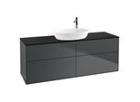 Villeroy und Boch Finion Waschtischunterschrank F97200HG 160x60,3cm, Abdeckplatte black matt, Midnight Blue Matt Lacquer